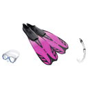 Seac Elba Mask with Flash Snorkel & Ala Snorkeling Fins Set — Pink