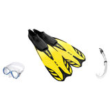 Seac Elba Mask with Flash Snorkel & Ala Snorkeling Fins Set — Yellow