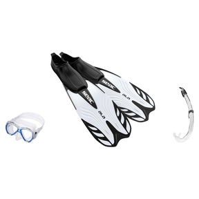 Seac Elba Mask with Flash Snorkel & Ala Snorkeling Fins Set — White