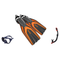 Seac Pura Anti Fog Dive Mask with Reverse Dry Snorkel & Pinne Sling Strap Fins Set — Blue