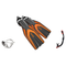 Seac Pura Anti Fog Dive Mask with Reverse Dry Snorkel & Pinne Sling Strap Fins Set — White