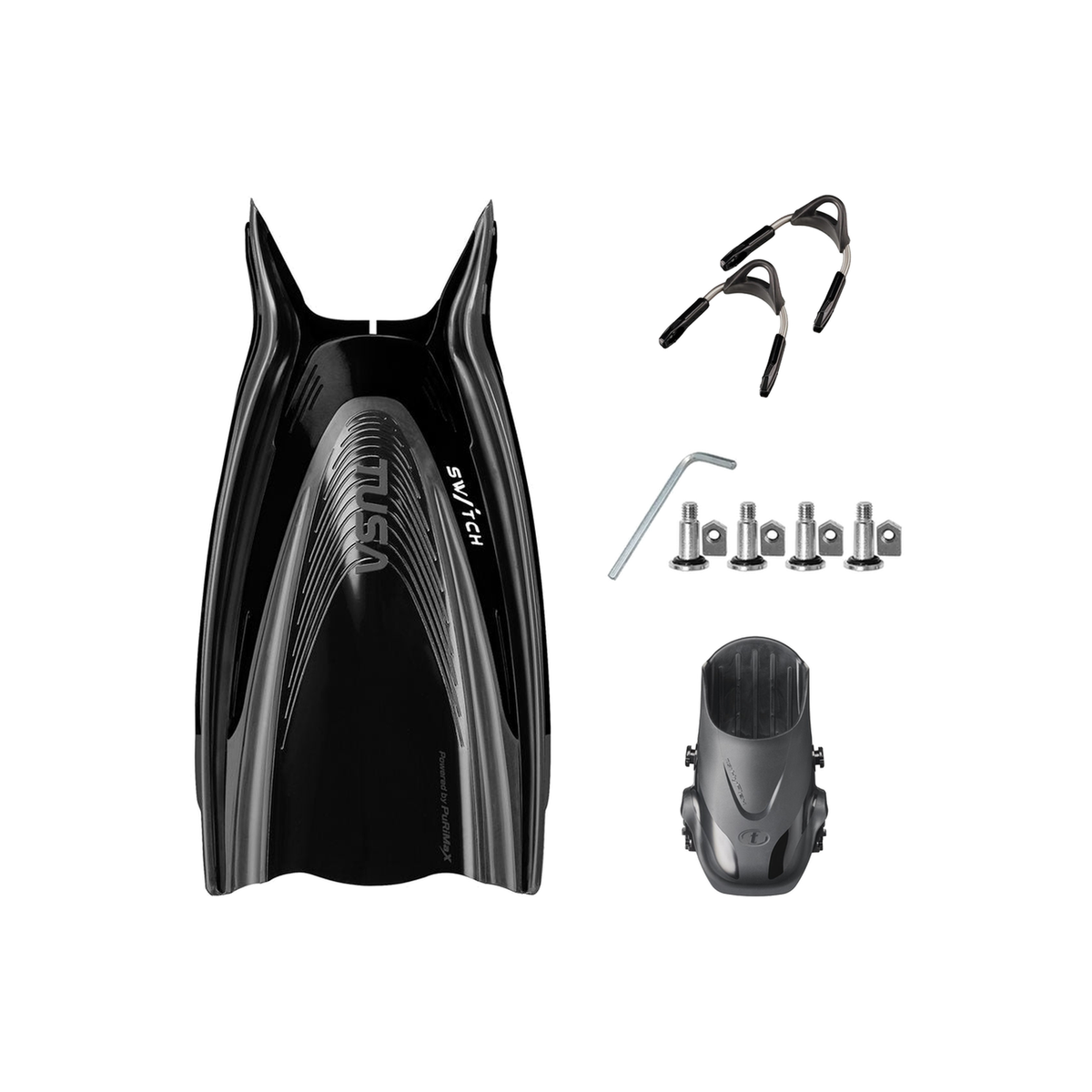 Tusa Color Kit Build – HyFlex Switch Fins with Spring Strap (Blades + Foot Pockets + Straps + Hardware) — includes Tusa Hyfl…
