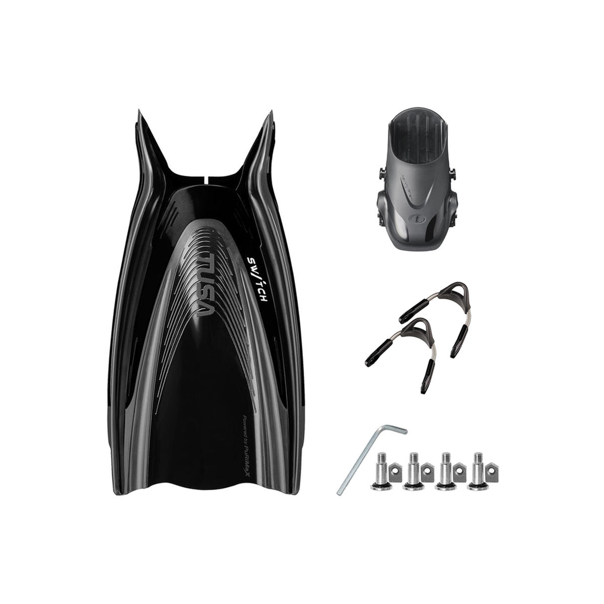 Tusa Color Kit Build – HyFlex Switch Fins with Spring Strap (Blades + Foot Pockets + Straps + Hardware) — includes Tusa Hyfl…