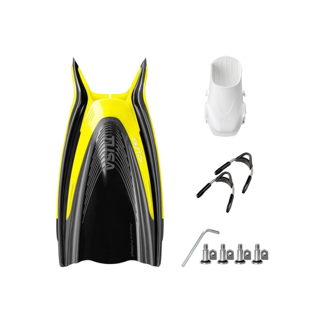 Tusa Color Kit Build – HyFlex Switch Fins with Spring Strap (Blades + Foot Pockets + Straps + Hardware) — Flash Yellow