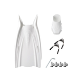 Tusa Color Kit Build – HyFlex Switch Fins with Spring Strap (Blades + Foot Pockets + Straps + Hardware) — All White
