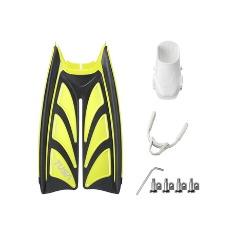 Tusa Color Kit Build – Hyflex Zoom Fins with Bungee Strap (Blades + Foot Pockets + Straps + Hardware) — Flash Yellow