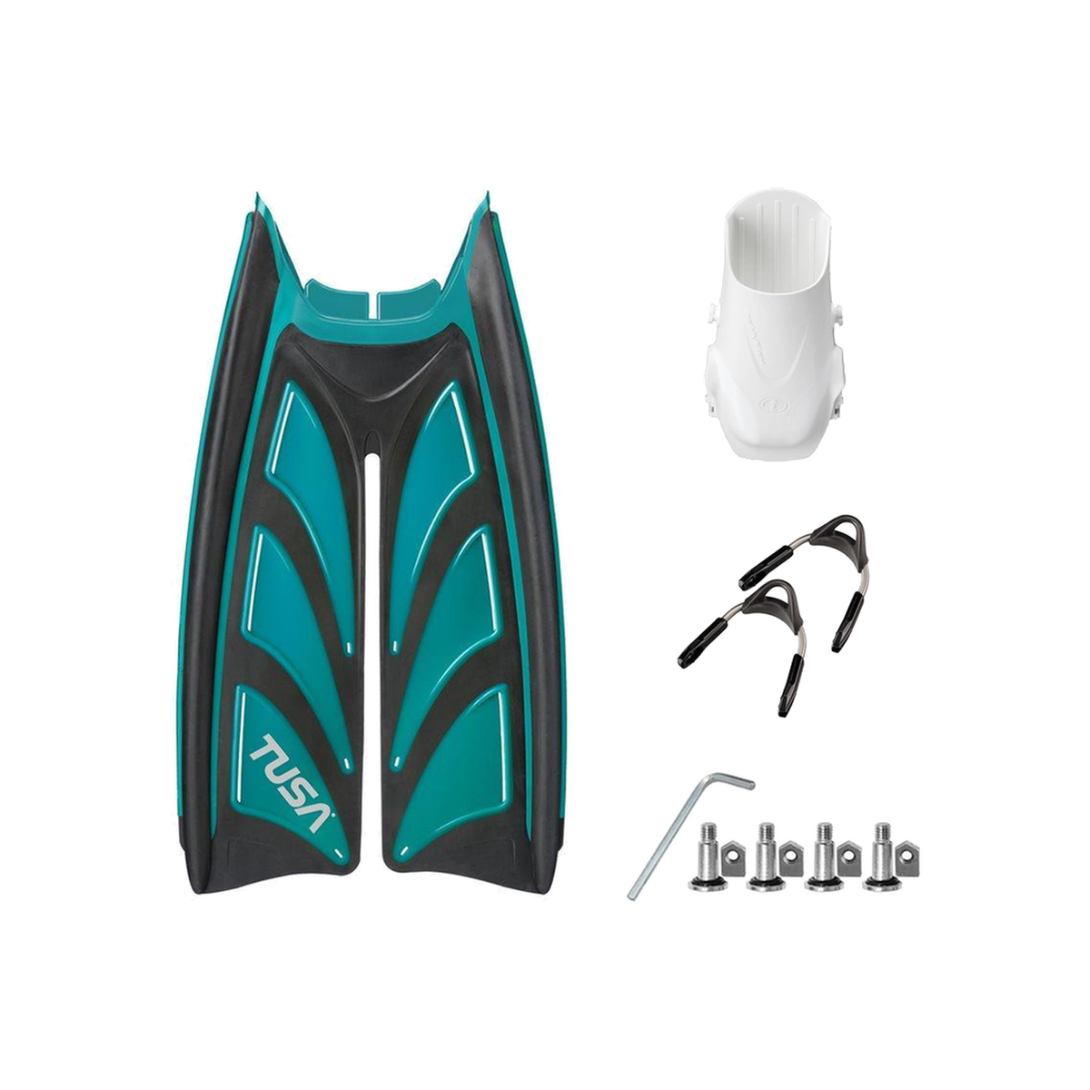 Tusa Color Kit Build – Hyflex Zoom Fins with Spring Strap (Blades + Foot Pockets + Straps + Hardware) — Ocean Green