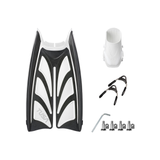 Tusa Color Kit Build – Hyflex Zoom Fins with Spring Strap (Blades + Foot Pockets + Straps + Hardware) — White/Black