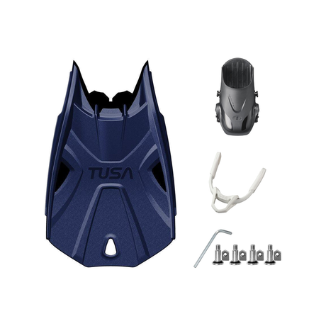 Tusa Color Kit Build – Tri-Force Fins with Bungee Strap (Blades + Foot Pockets + Straps + Hardware) — Indigo, L/XL (Large /…