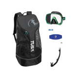 Tusa Freedom HD Mask + Tusa Hyperdry Elite II + Tusa Mask Strap + Meshbag — Black/Energy Green