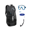 Tusa Freedom HD Mask + Tusa Hyperdry Elite II + Tusa Mask Strap + Meshbag — Fish Tail Blue