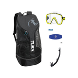 Tusa Freedom HD Mask + Tusa Hyperdry Elite II + Tusa Mask Strap + Meshbag — Yellow