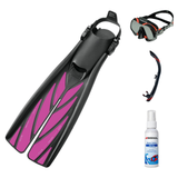 Atomic Aquatics Mask Fin Snorkel Package – Arc SubFrame, Frameless 2 or Venom Mask + SV2 Snorkel + Open Heel Fins — Venom, M…