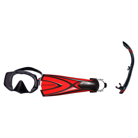 Atomic Aquatics Mask Fin Snorkel Package – Arc SubFrame, Frameless 2 or Venom Mask + SV2 Snorkel + Open Heel Fins — Frameles…