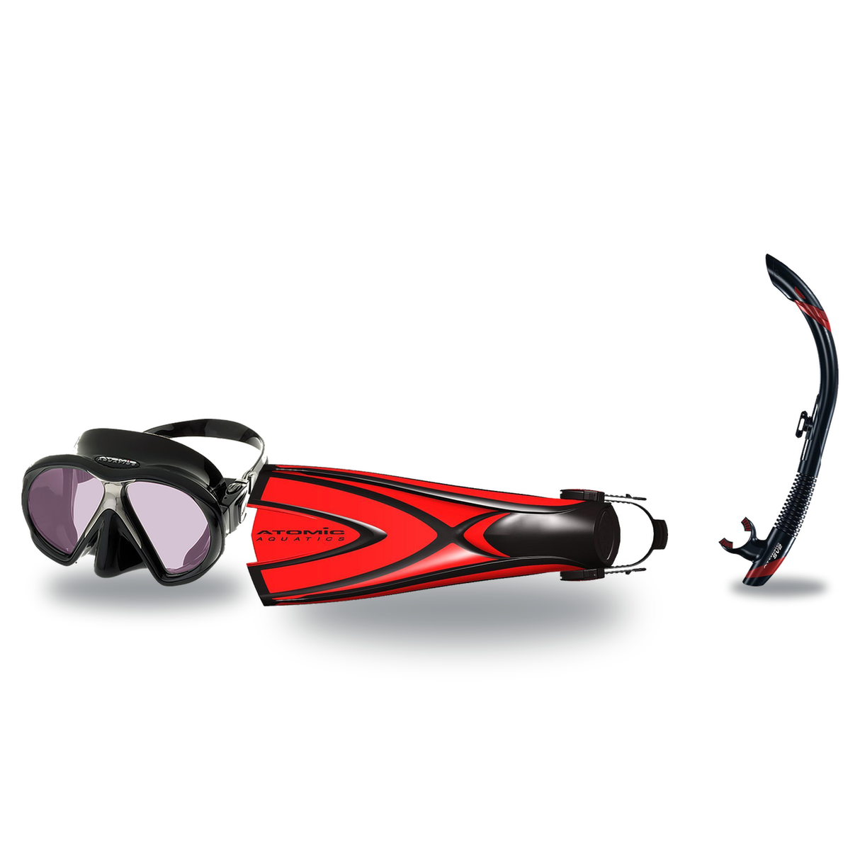 Atomic Aquatics Mask Fin Snorkel Package – Arc SubFrame, Frameless 2 or Venom Mask + SV2 Snorkel + Open Heel Fins — Arc SubF…