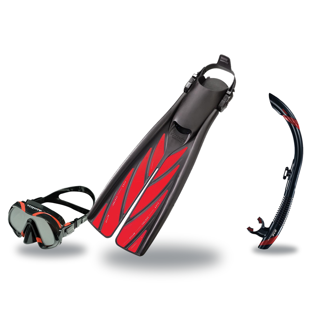 Atomic Aquatics Mask Fin Snorkel Package – Arc SubFrame, Frameless 2 or Venom Mask + SV2 Snorkel + Open Heel Fins — Venom, A…