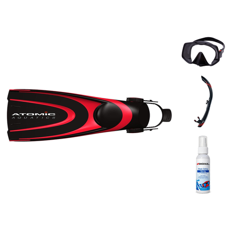 Atomic Aquatics Mask Fin Snorkel Package – Arc SubFrame, Frameless 2 or Venom Mask + SV2 Snorkel + Open Heel Fins — Frameles…