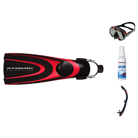 Atomic Aquatics Mask Fin Snorkel Package – Venom, Arc SubFrame or Frameless 2 Mask + SV2 Snorkel + Blade Fins