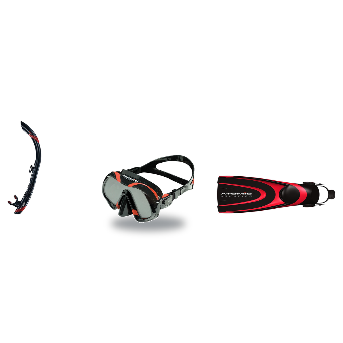 Atomic Aquatics Mask Fin Snorkel Package – Venom, Arc SubFrame or Frameless 2 Mask + SV2 Snorkel + Blade Fins — includes Ato…