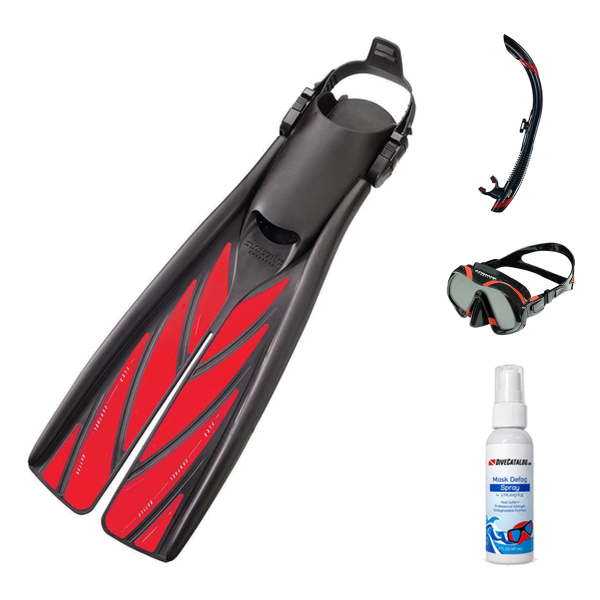 Atomic Aquatics Mask Fin Snorkel Package – Venom, Arc SubFrame or Frameless 2 Mask + SV2 Snorkel + Blade Fins — Venom, Atomi…