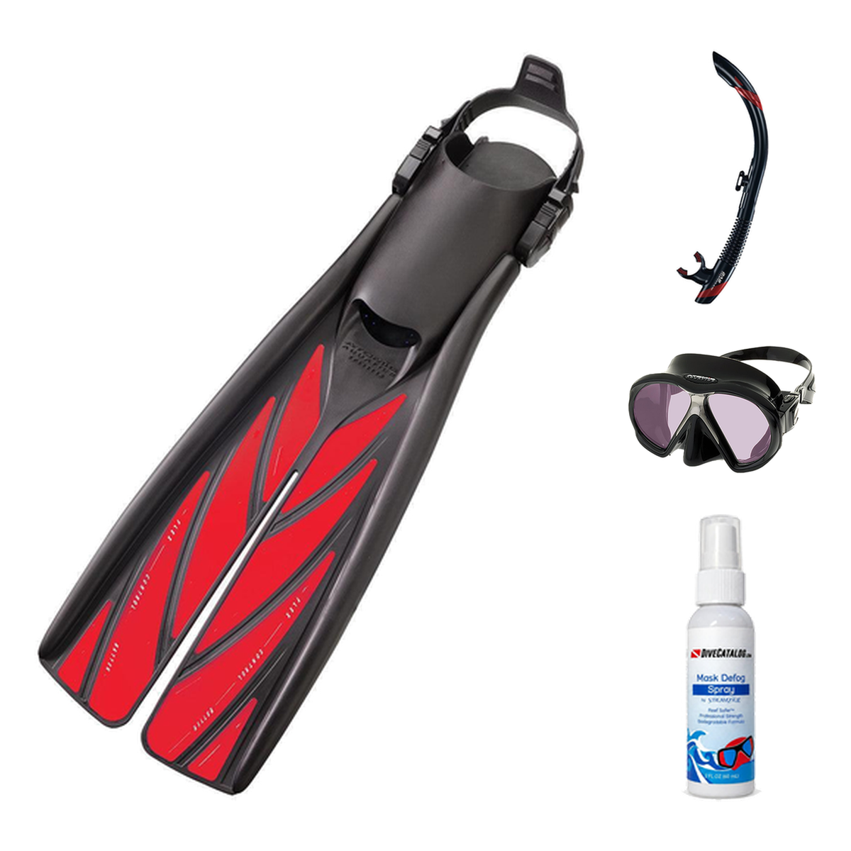 Atomic Aquatics Mask Fin Snorkel Package – Venom, Arc SubFrame or Frameless 2 Mask + SV2 Snorkel + Blade Fins — Arc SubFrame…