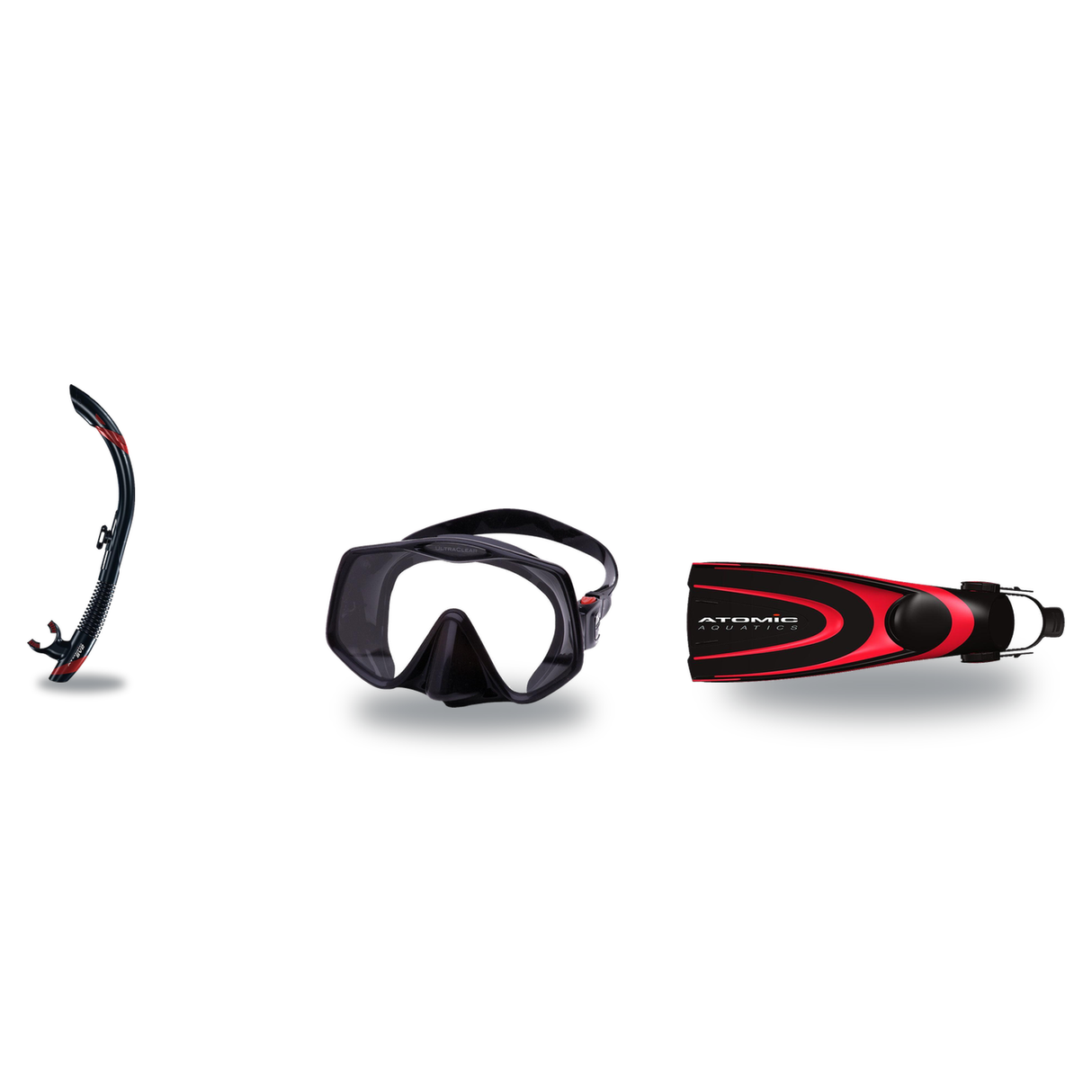 Atomic Aquatics Mask Fin Snorkel Package – Venom, Arc SubFrame or Frameless 2 Mask + SV2 Snorkel + Blade Fins — Frameless 2,…