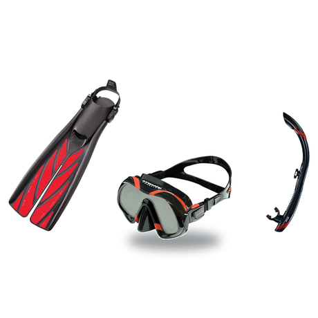 Atomic Aquatics Mask Fin Snorkel Package – Venom, Arc SubFrame or Frameless 2 Mask + SV2 Snorkel + Blade Fins — Venom, Atomi…