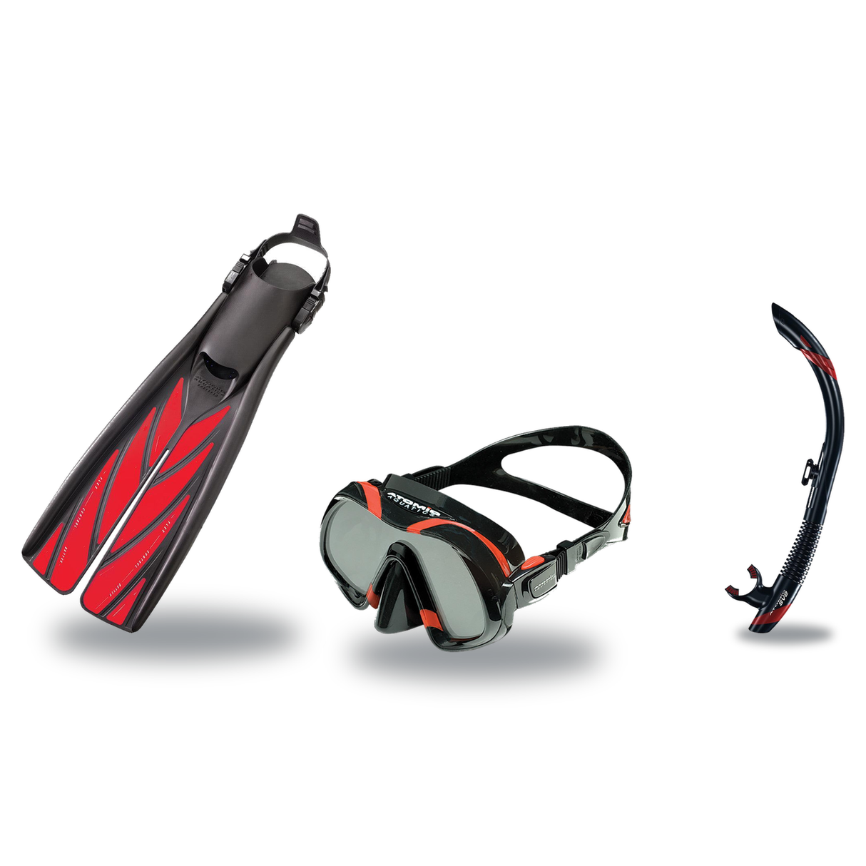 Atomic Aquatics Mask Fin Snorkel Package – Venom, Arc SubFrame or Frameless 2 Mask + SV2 Snorkel + Blade Fins — Venom, Atomi…