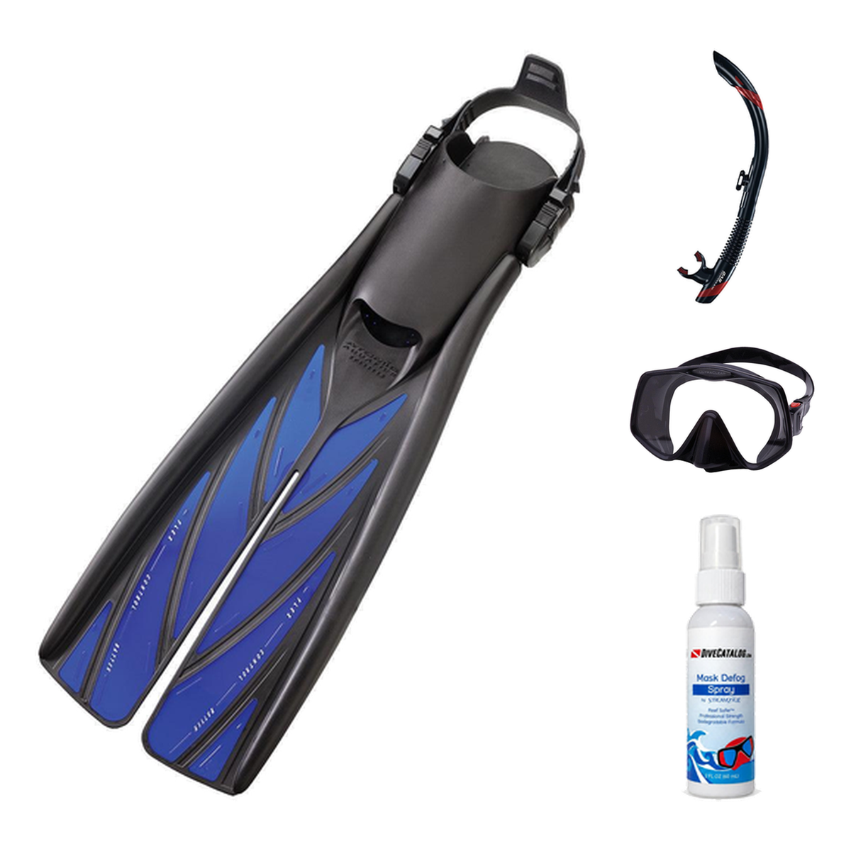 Atomic Aquatics Mask Fin Snorkel Package – Venom, Arc SubFrame or Frameless 2 Mask + SV2 Snorkel + Blade Fins — Frameless 2,…