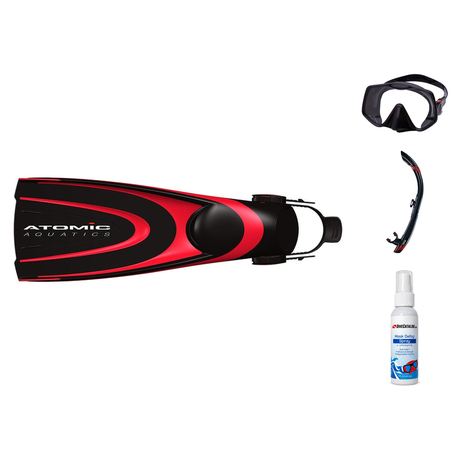 Atomic Aquatics Mask Fin Snorkel Package – Venom, Arc SubFrame or Frameless 2 Mask + SV2 Snorkel + Blade Fins — Frameless 2,…