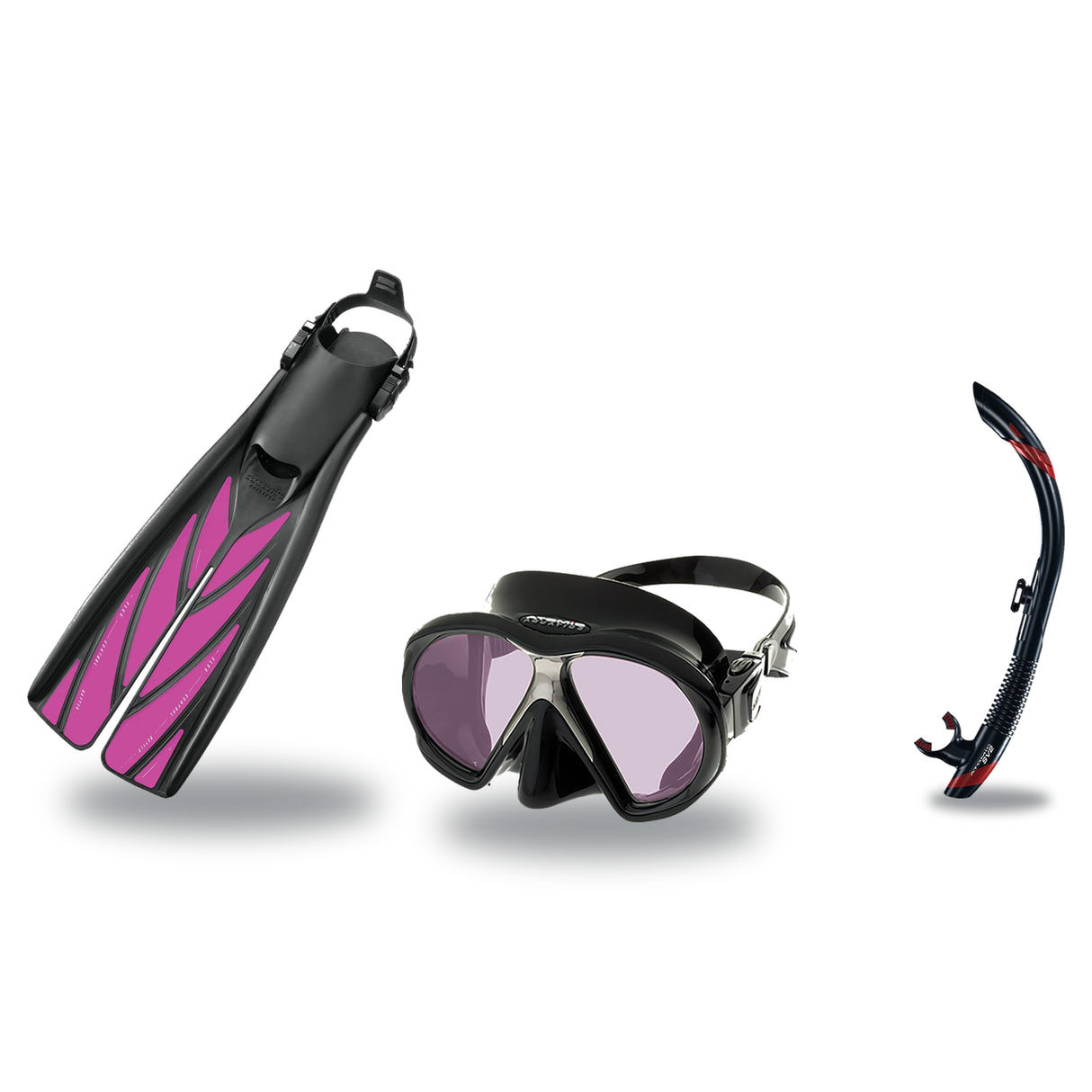 Atomic Aquatics Mask Fin Snorkel Package – Venom, Arc SubFrame or Frameless 2 Mask + SV2 Snorkel + Blade Fins — Arc SubFrame…