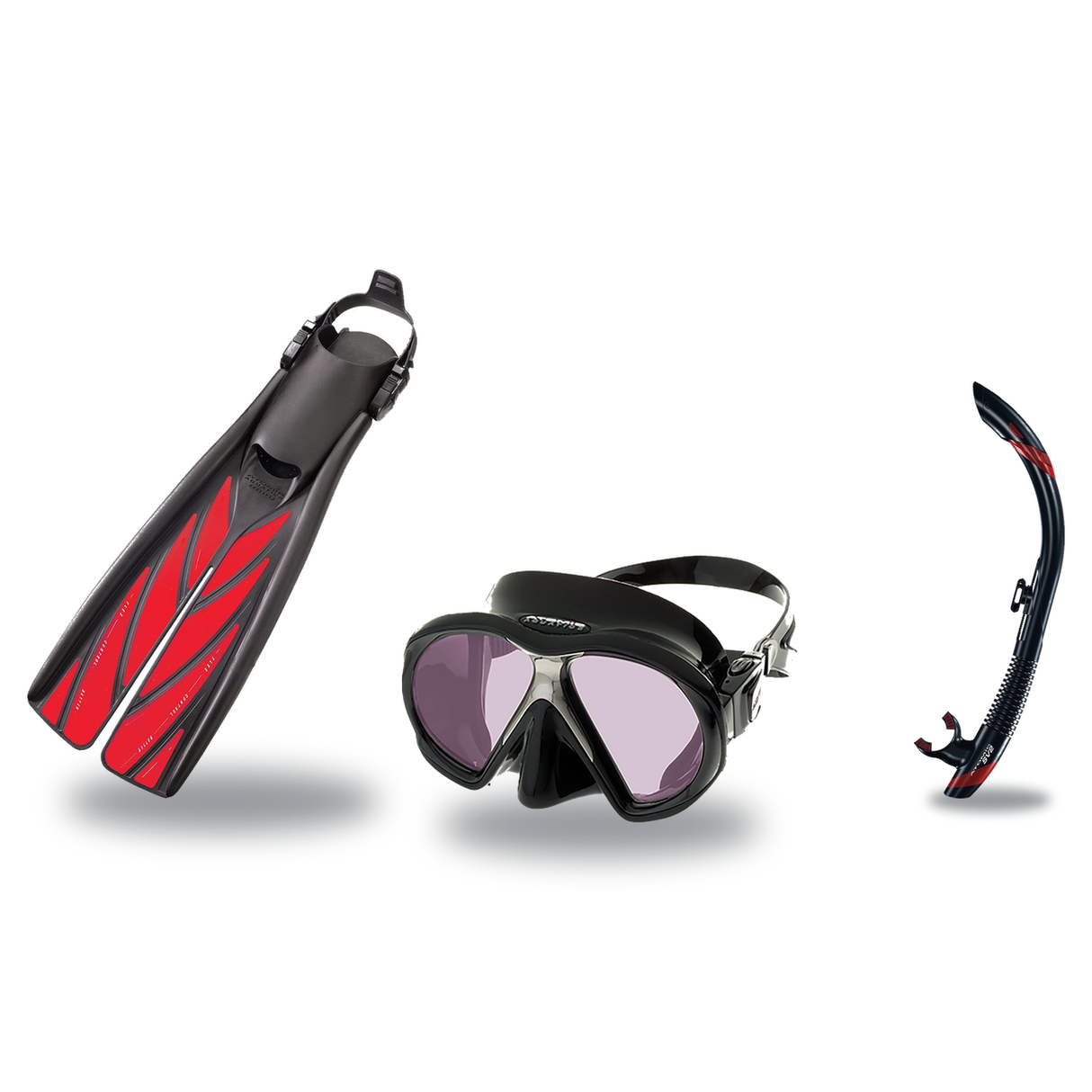 Atomic Aquatics Mask Fin Snorkel Package – Venom, Arc SubFrame or Frameless 2 Mask + SV2 Snorkel + Blade Fins — Arc SubFrame…
