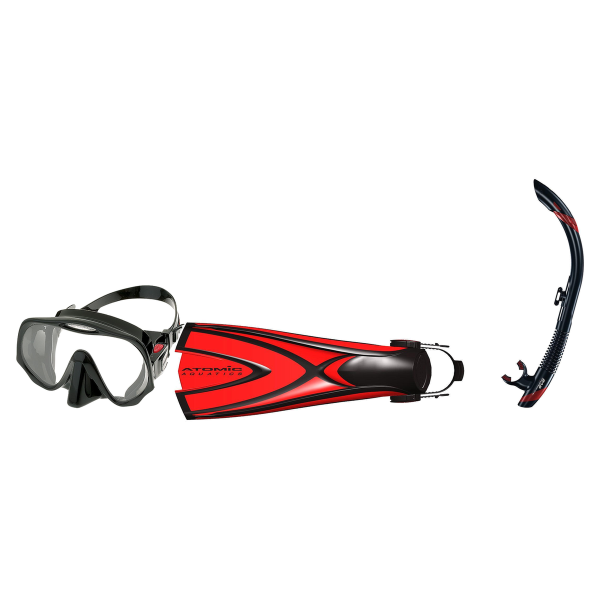 Atomic Aquatics Mask Fin Snorkel Package – Frameless, SubFrame Mask, Medium Fit or Venom Mask + SV2 Snorkel + Open Heel Fins…