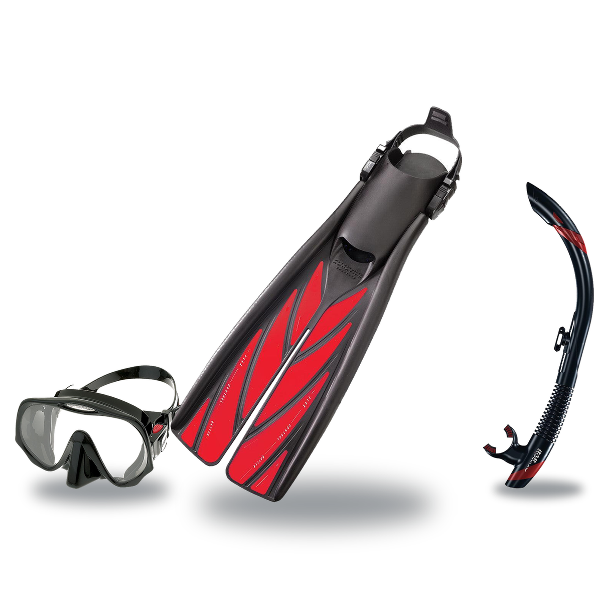 Atomic Aquatics Mask Fin Snorkel Package – Frameless, SubFrame Mask, Medium Fit or Venom Mask + SV2 Snorkel + Open Heel Fins…