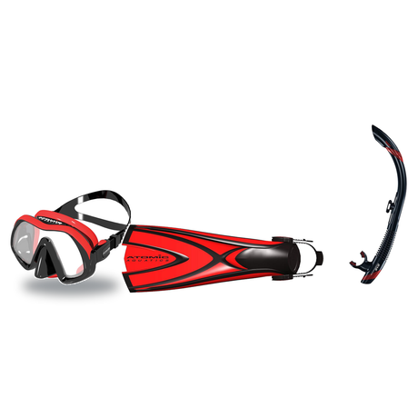 Atomic Aquatics Mask Fin Snorkel Package – Frameless, SubFrame Mask, Medium Fit or Venom Mask + SV2 Snorkel + Open Heel Fins…