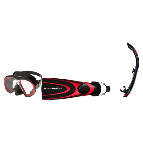 Atomic Aquatics Mask Fin Snorkel Package – Frameless, SubFrame Mask, Medium Fit or Venom Mask + SV2 Snorkel + Open Heel Fins…