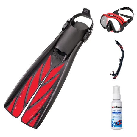 Atomic Aquatics Mask Fin Snorkel Package – Frameless, SubFrame Mask, Medium Fit or Venom Mask + SV2 Snorkel + Open Heel Fins…