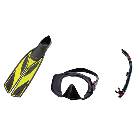 Atomic Aquatics Mask Fin Snorkel Package – Venom, Arc SubFrame or Frameless 2 Mask + SV2 Snorkel + Full Foot Fins — Frameles…