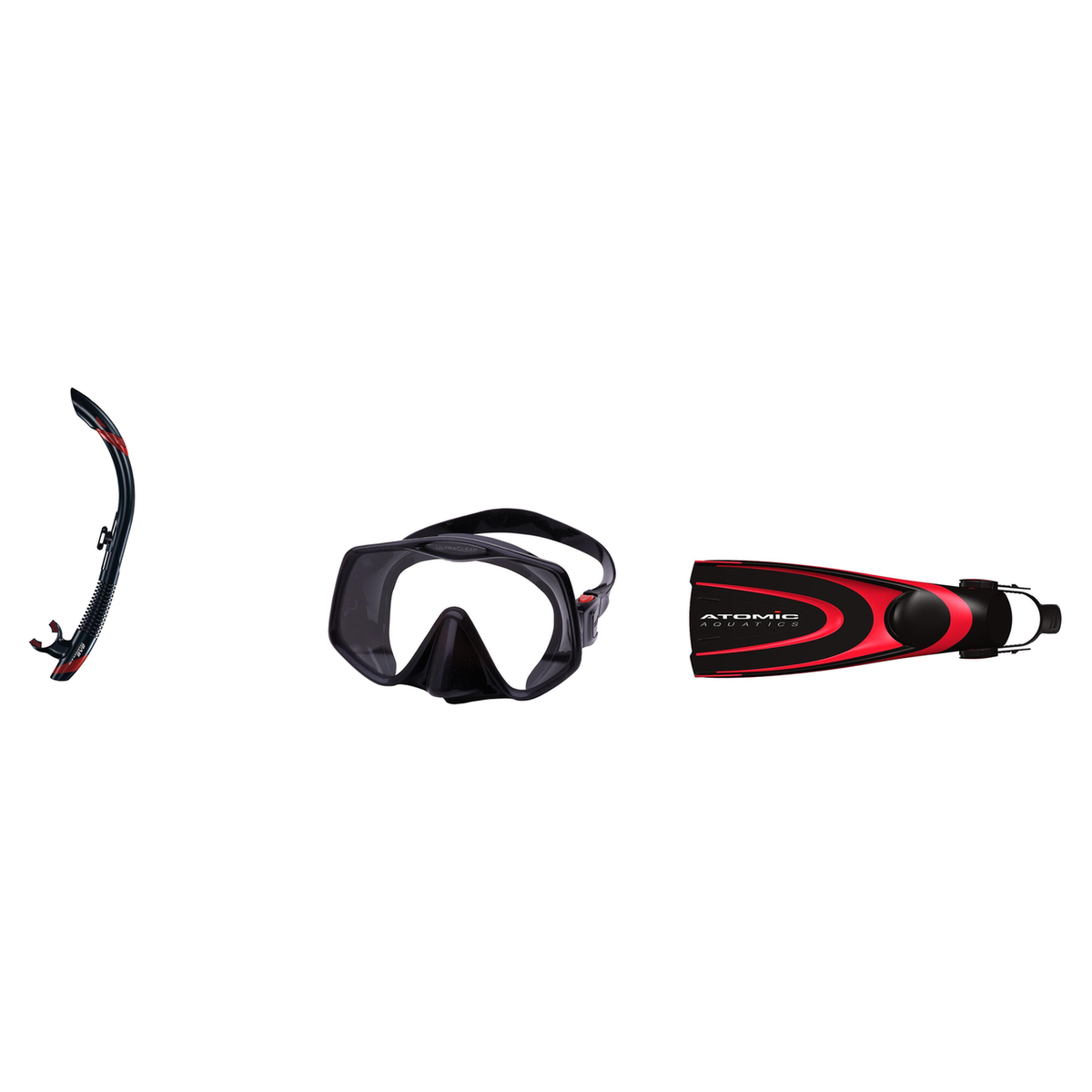 Atomic Aquatics Mask Fin Snorkel Package – Venom, Arc SubFrame or Frameless 2 Mask + SV2 Snorkel + Full Foot Fins — Frameles…