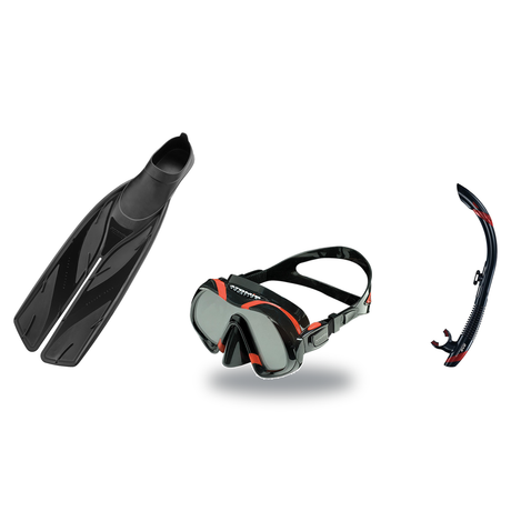 Atomic Aquatics Mask Fin Snorkel Package – Venom, Arc SubFrame or Frameless 2 Mask + SV2 Snorkel + Full Foot Fins — Venom, 4…