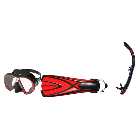 Atomic Aquatics Mask Fin Snorkel Package – SubFrame Mask, Medium Fit, Frameless or Venom Mask + SV2 Snorkel + Open Heel Fins…