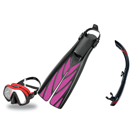 Atomic Aquatics Mask Fin Snorkel Package – SubFrame Mask, Medium Fit, Frameless or Venom Mask + SV2 Snorkel + Open Heel Fins…