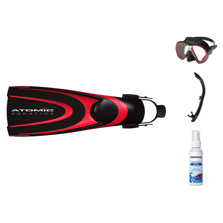 Atomic Aquatics Mask Fin Snorkel Package – SubFrame, Frameless or SubFrame Mask, Medium Fit Mask + SV2 Snorkel + Open Heel F…