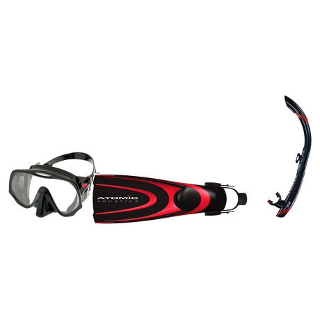 Atomic Aquatics Mask Fin Snorkel Package – SubFrame, Frameless or SubFrame Mask, Medium Fit Mask + SV2 Snorkel + Open Heel F…