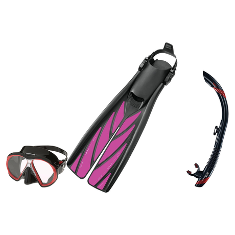 Atomic Aquatics Mask Fin Snorkel Package – SubFrame, Frameless or SubFrame Mask, Medium Fit Mask + SV2 Snorkel + Open Heel F…