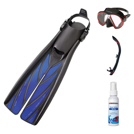 Atomic Aquatics Mask Fin Snorkel Package – SubFrame, Frameless or SubFrame Mask, Medium Fit Mask + SV2 Snorkel + Open Heel F…