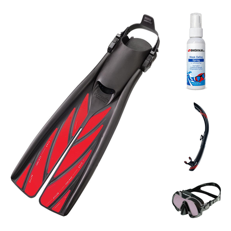 Atomic Aquatics Mask Fin Snorkel Package – Venom ARC, Venom or Arc SubFrame Mask + SV2 Snorkel + Open Heel Fins — includes A…