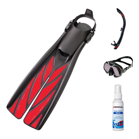 Atomic Aquatics Mask Fin Snorkel Package – Venom ARC, Venom or Arc SubFrame Mask + SV2 Snorkel + Open Heel Fins — includes A…