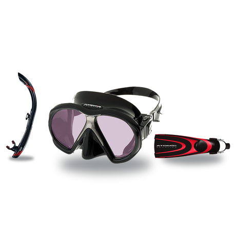 Atomic Aquatics Mask Fin Snorkel Package – Venom ARC, Venom or Arc SubFrame Mask + SV2 Snorkel + Open Heel Fins — Arc SubFra…