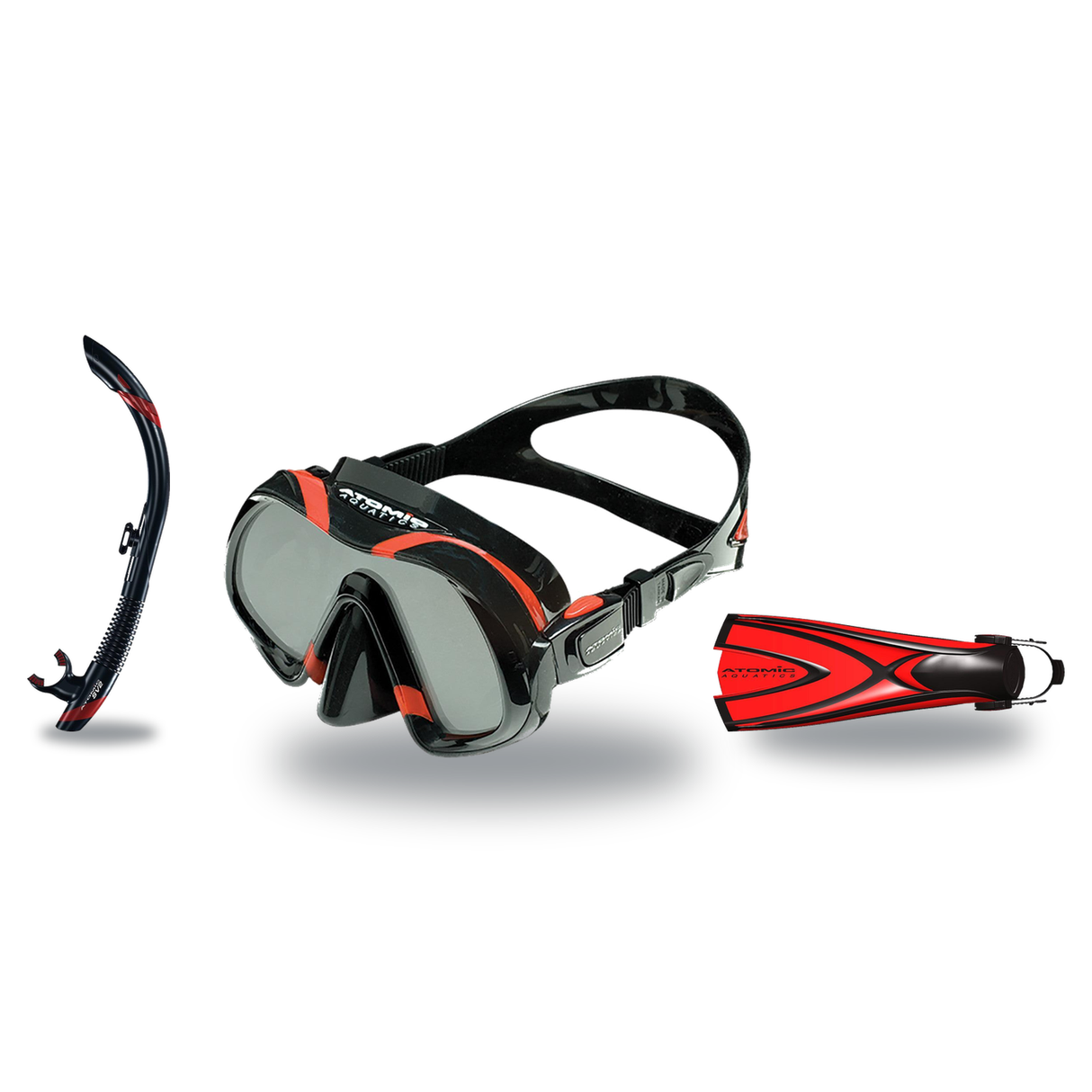 Atomic Aquatics Mask Fin Snorkel Package – Venom ARC, Venom or Arc SubFrame Mask + SV2 Snorkel + Open Heel Fins — Venom, Ato…